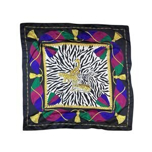 Vintage 80s Diane Von Furstenberg Animal Kingdom Silk Scarf - 34”x34”